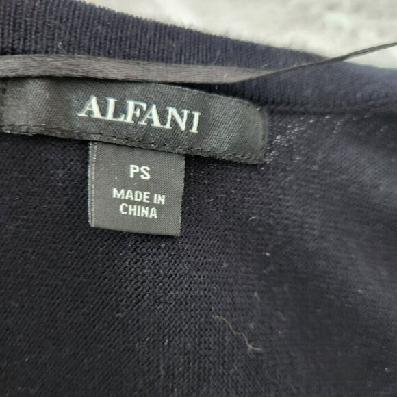 Alfani Womens Black Striped Open Front Dolman Sleeve Wrap Cardigan Sweater PS - Picture 11 of 16